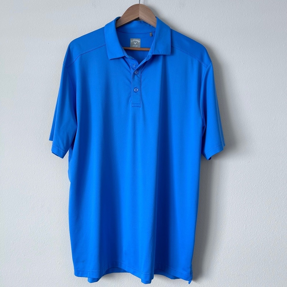 Callaway‎ Mens Large Golf Polo Shirt Blue Opti-Dri Short Sleeve Performance